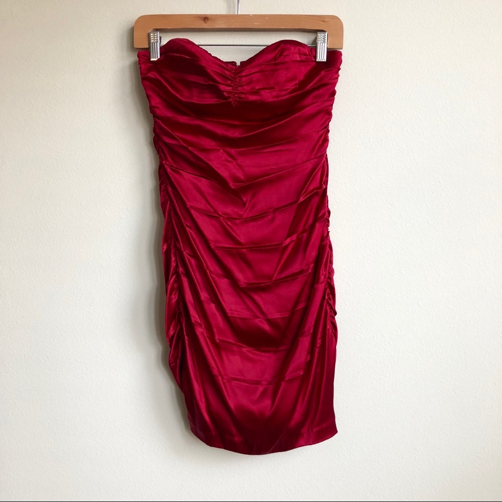 Express Ruched Red Dress